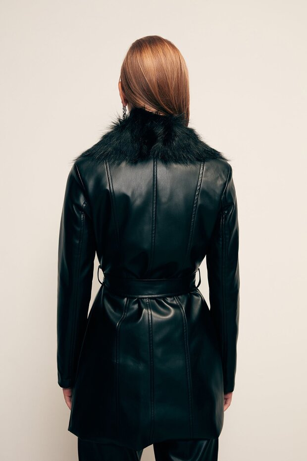 Detaylı Deri Ceket - 8