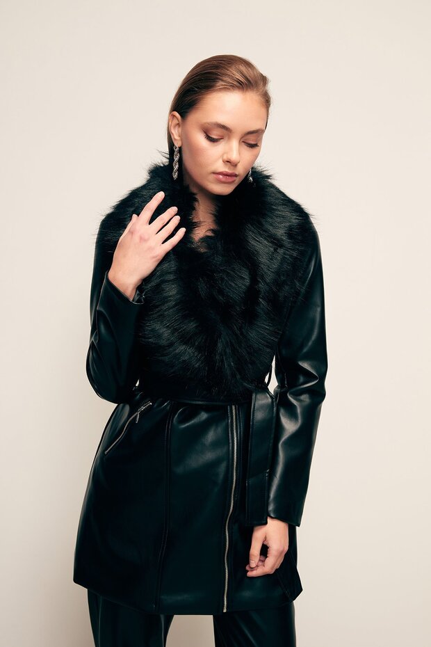 Detaylı Deri Ceket - 4