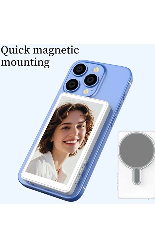 Mag Selfie Display 4" - Real-Time Rear Camera Sync via Bluetooth, Magnetic Mount - 1