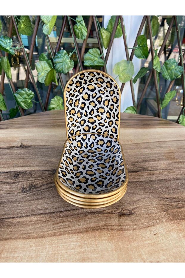Leopard Model 6-Piece Glass Breakfast Presentation Snack Bowl Set