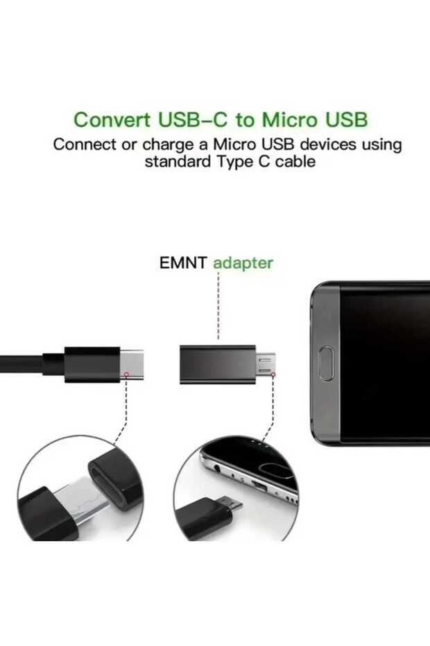 MİCRO USB den Type C dönüştürücü data veri şarj aktarımı - 3