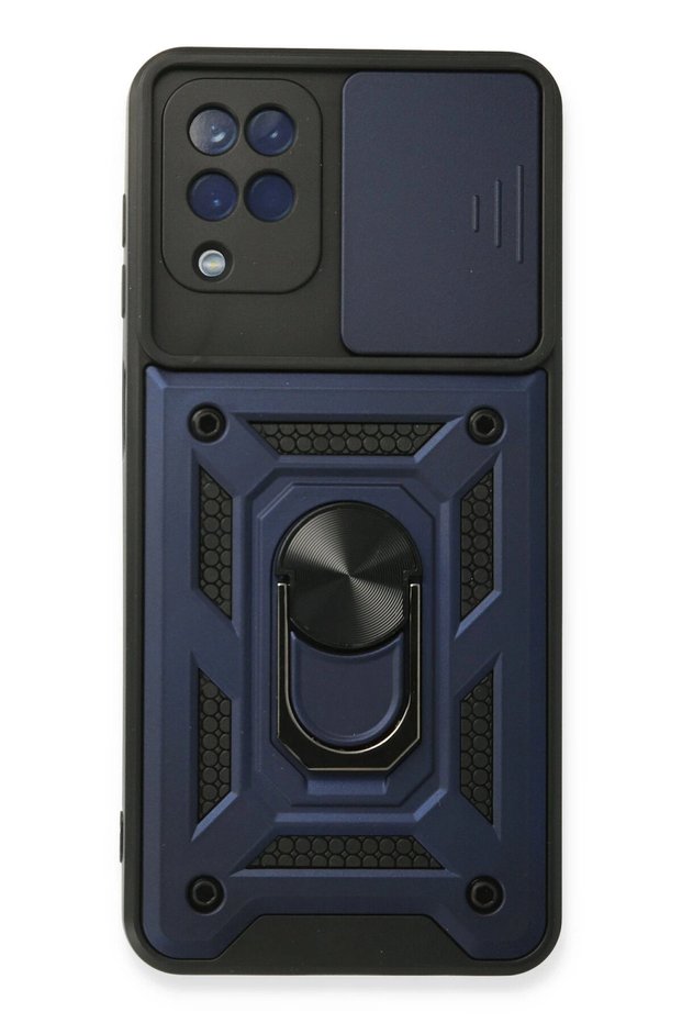 Wizard Samsung Galaxy A22 Case Pars Silicone with Lens Ring - Navy Blue