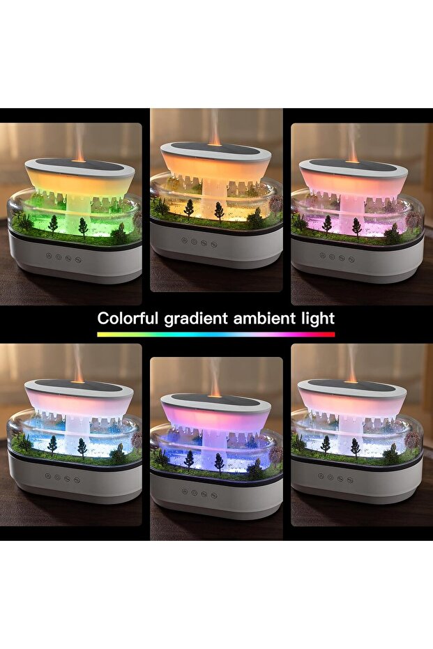 موزع الزيوت العطرية 250 مل مرطب سحابة المطر (أبيض رمادي) - 2