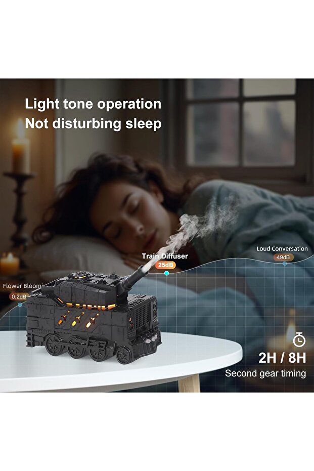 Tank Diffuser 300ml Ultrasonic Aromatherapy Diffuser with Remote (Black) - 5