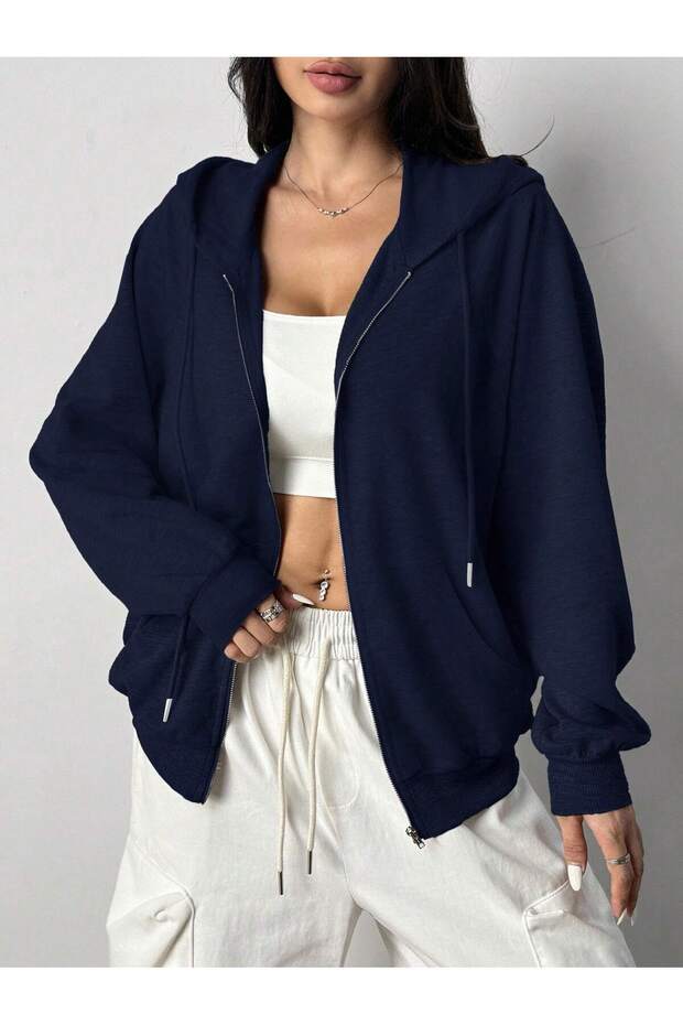 Women's Zippered Hooded Sweatshirt