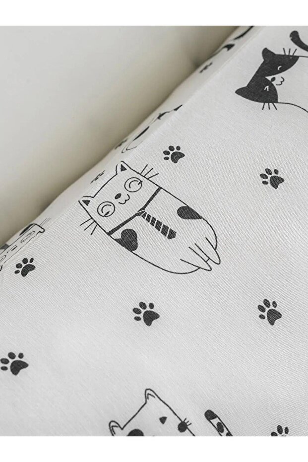 Kedi Baskılı Tek Kişilik Nevresim Seti (W5) - 4