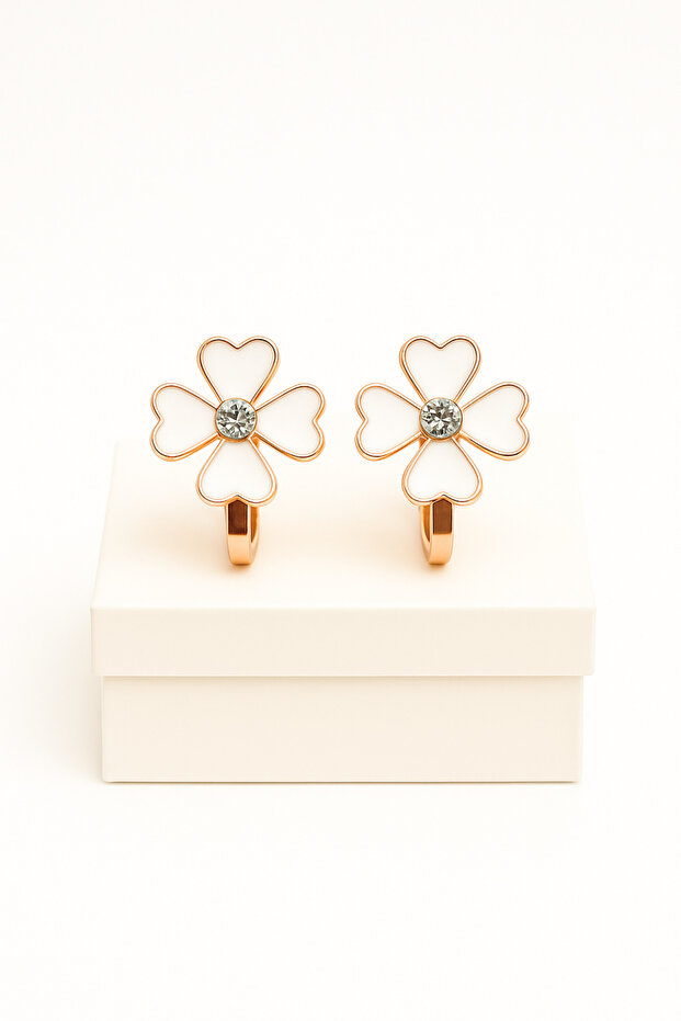 Clip-On Non-Pierced Children's Earrings Clover Design Hypoallergenic for Non-Pierced Ears Removable