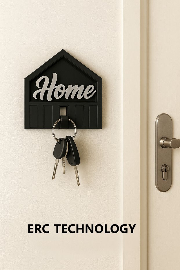 House-Shaped Decorative Key Holder – Wall-Mounted'Home' Design Key Rack