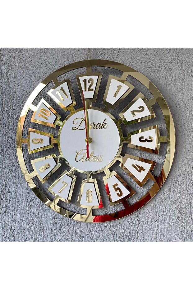 ساعة حائط ذهبية 40 سم - 5