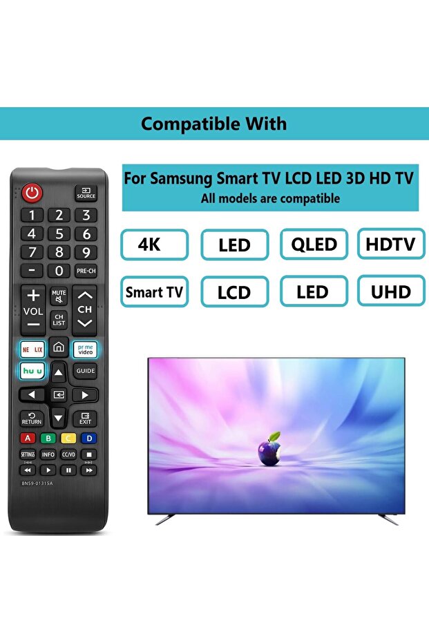 [2 Pack] N59-01315A Universal Remote Control Replacement for Smart TVs (LED/QLED/LCD/4K UHD/HDR) - 1
