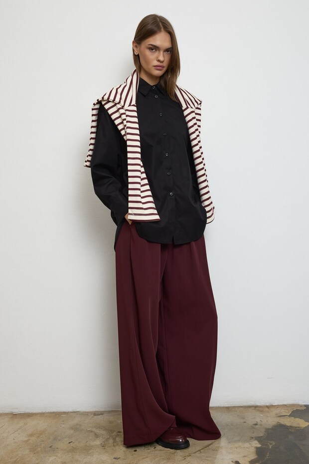 Basıc Pamuk Gömlek Siyah - 6