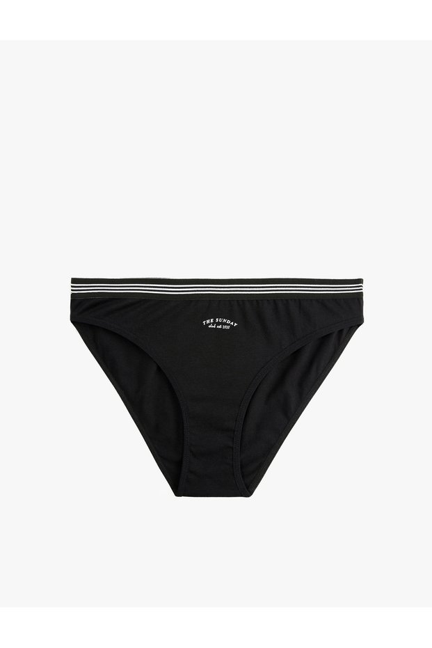 Cotton Striped Waist Detail High Waist Comfortable Fit Printed Brief Panties