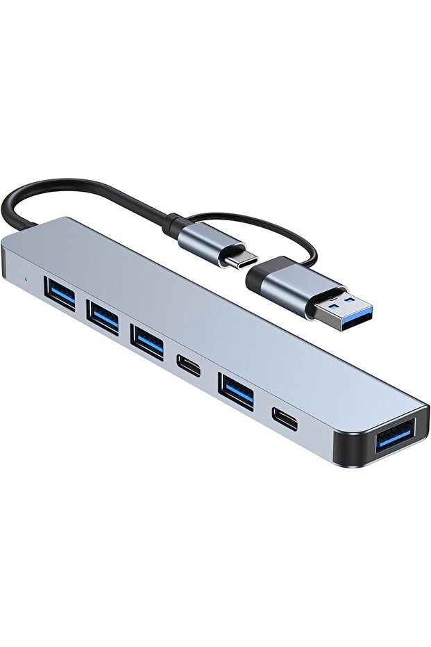 Type C USB-C Hub Çoklu Bağlantı Adaptörü, 4 USB 3.0 Portu, 2 Port Type C - 1