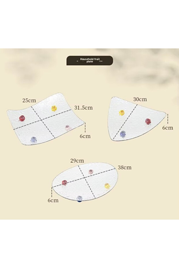 Plastic serving tray, textured pattern, triangle shape, Transparent, 30 x 6 cm - 2