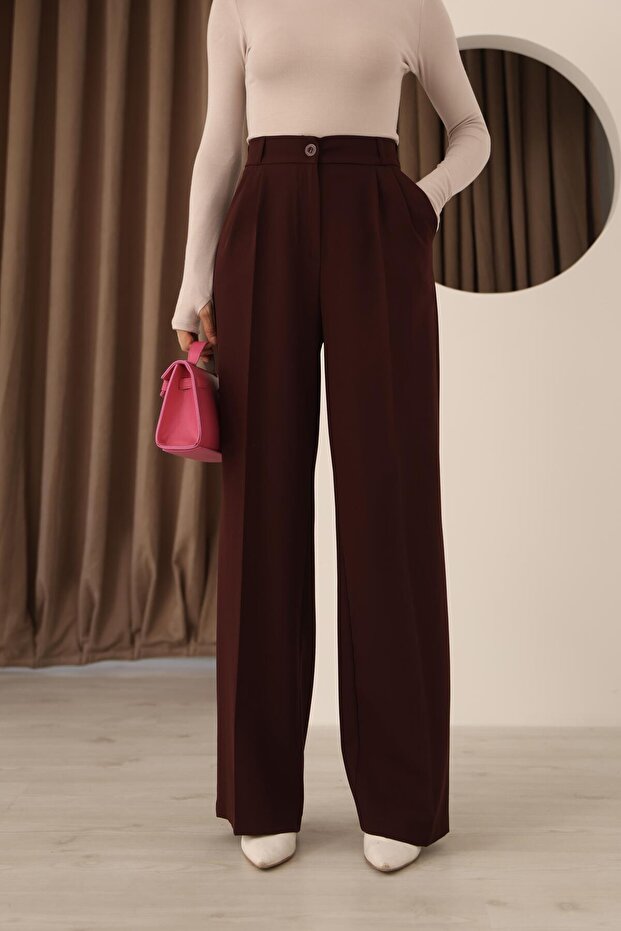 Women's cherry print elastic back Palazzo Pants