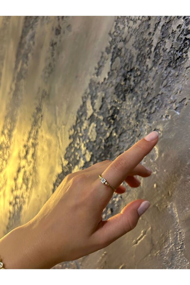 Thin Ring with Square Stone - 3