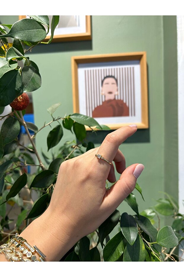 Thin Ring with Square Stone - 2