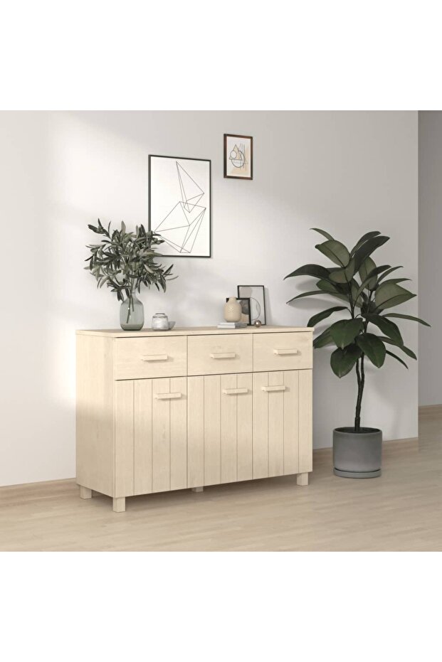 Sideboard HAMAR Honey Brown 113x40x80 cm Solid Wood Pine
