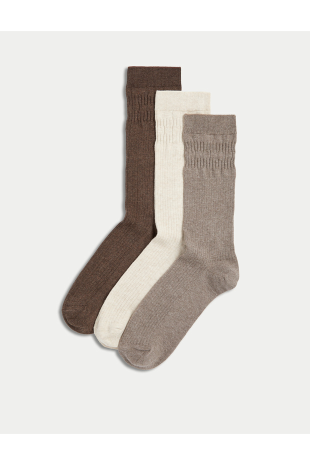 3'lü Yumuşak Dokulu Çorap Seti - 1