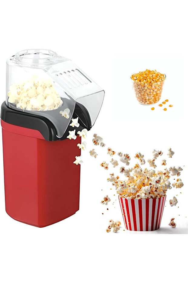 Hot Air Popcorn Popper - Electric Mini Oil-Free Popcorn Maker (3-Min)