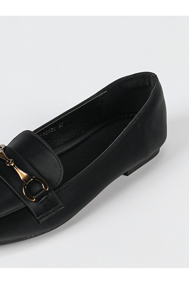 Plain Square Toe Bit Loafers - 6