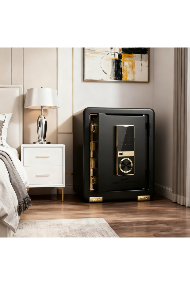 Fingerprint Safe Box with Dual Alarm System, Semiconductor Sensor 38×31×45CM - 2