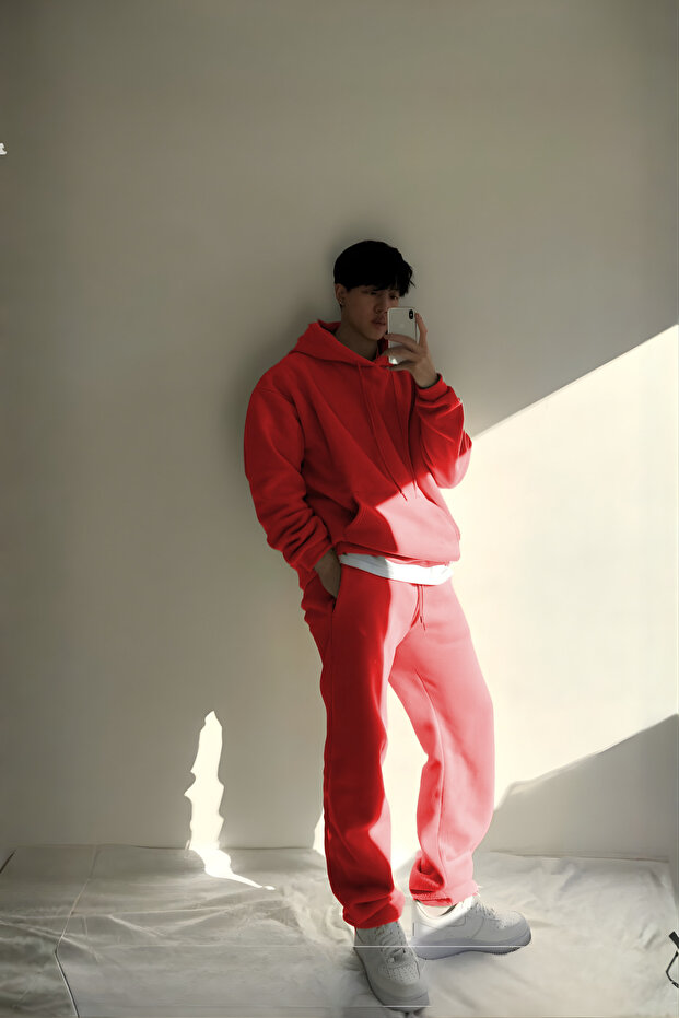 Men's 3-Ply Hooded Sweatshirt Tracksuit Set