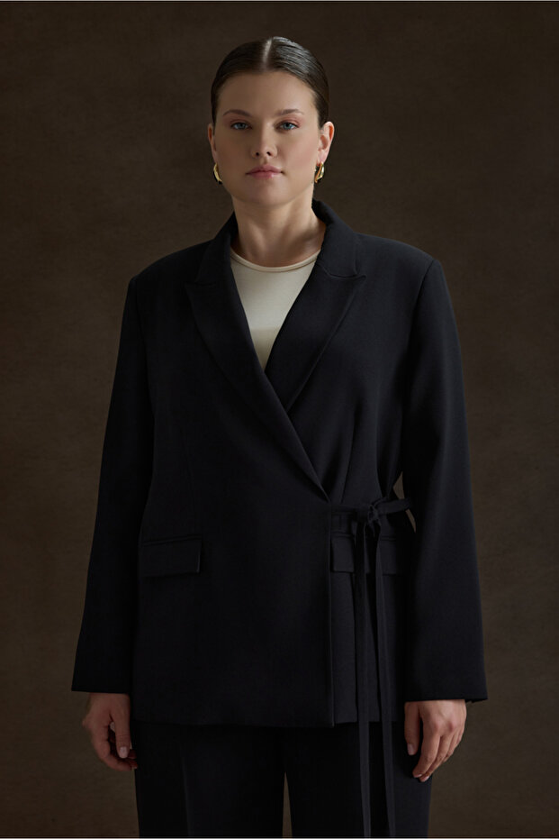 Yandan Bağlamalı Ceket - 3