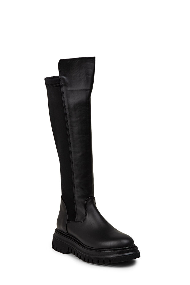 Kadın Siyah Fermuarlı Bot - 5