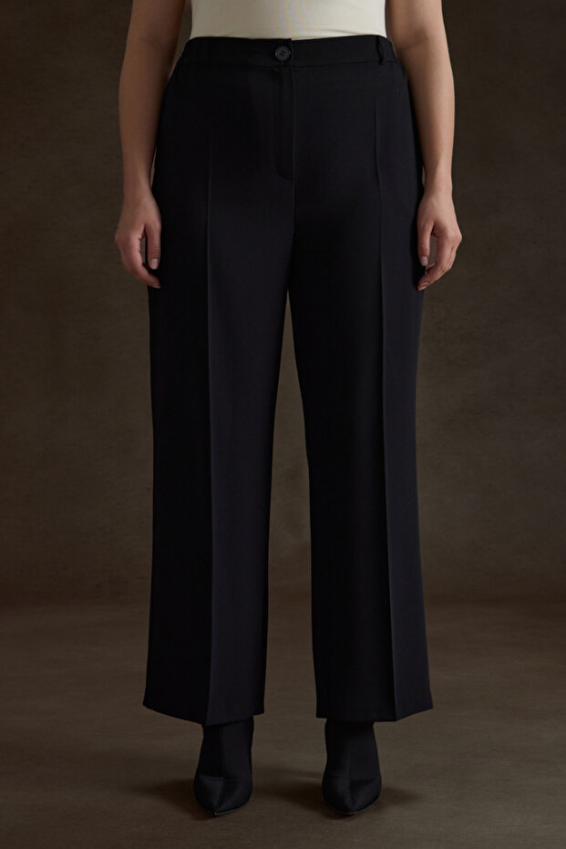 Siyah Dokuma Pantolon - 2