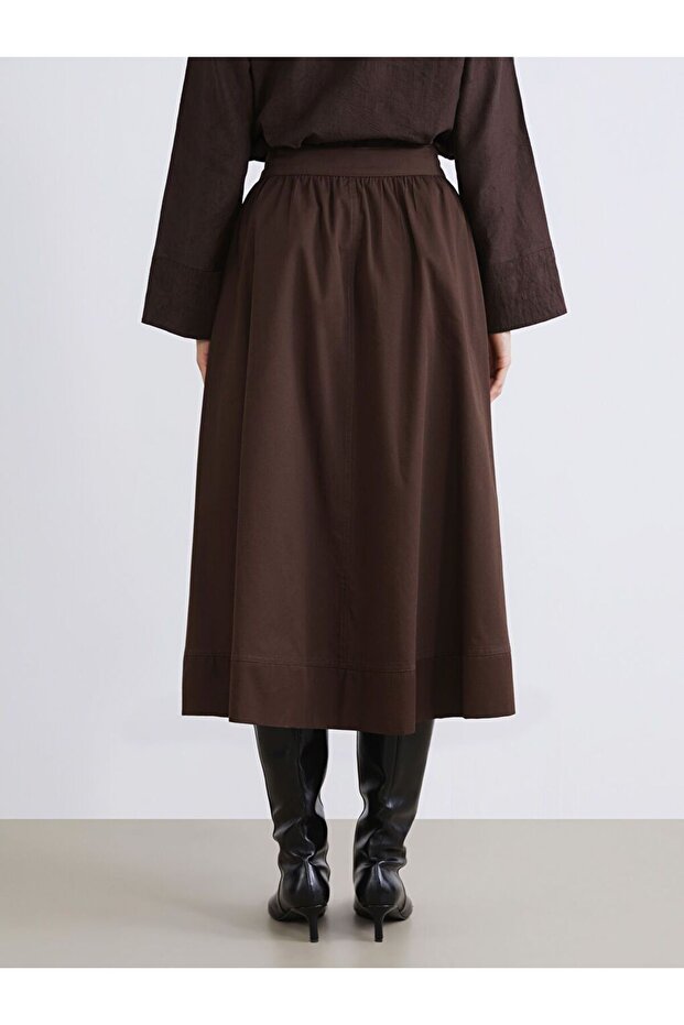 LCW Modest Loose Fit Pileli Kloş Etek - 7