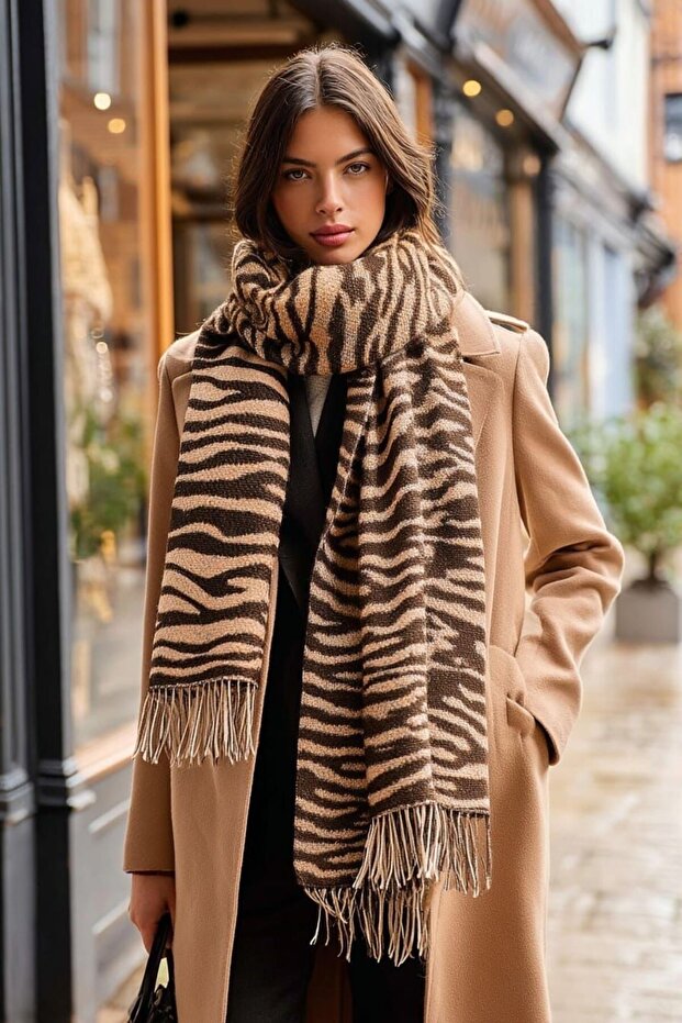 Zebra Pattern Shawl - 1