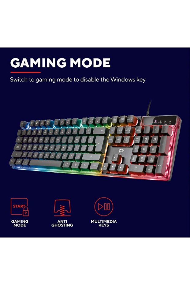 مجموعة GXT 838 Azor - لوحة مفاتيح ميكانيكية وماوس ألعاب، تصميم أمريكي، إضاءة RGB، سلكية - 7