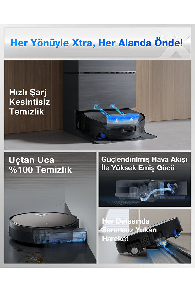 Deebot X11 Pro Omni Robot Süpürge ve Paspas PowerBoost Süper Şarj, 19.500PA Blast Emiş Gücü, - 2