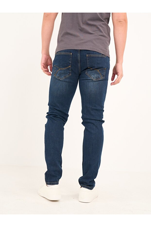 Blugi barbat slim cu aspect decolorat - 6