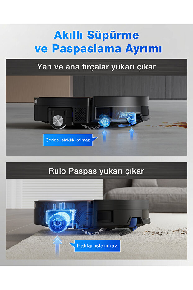 Deebot X11 Pro Omni Robot Süpürge ve Paspas PowerBoost Süper Şarj, 19.500PA Blast Emiş Gücü, - 8