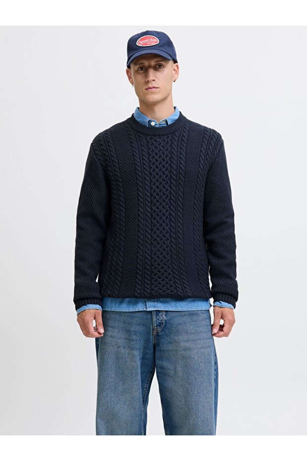 Strickpullover Einfarbig Strickpullover - 1