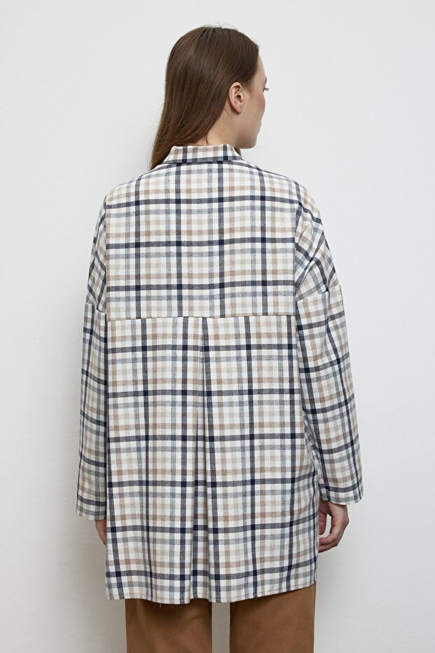 Ekose Gömlek Beyaz - 6