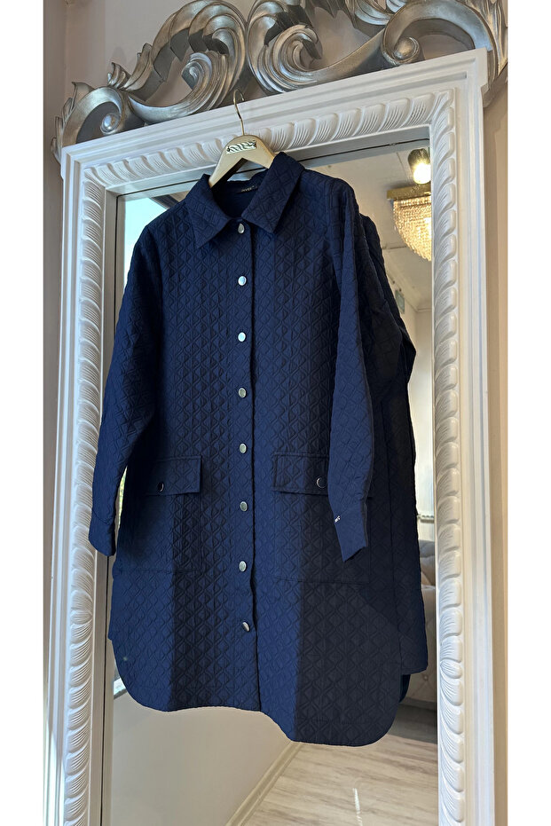 Başak Desenli Kapitone Ceket - 2