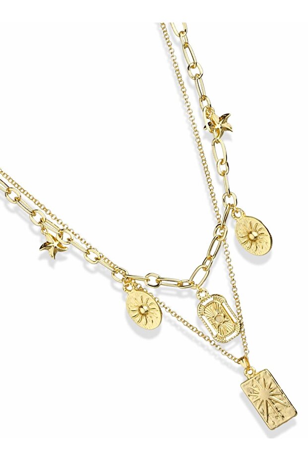 Charm Detaylı Katlı Kolye - 2