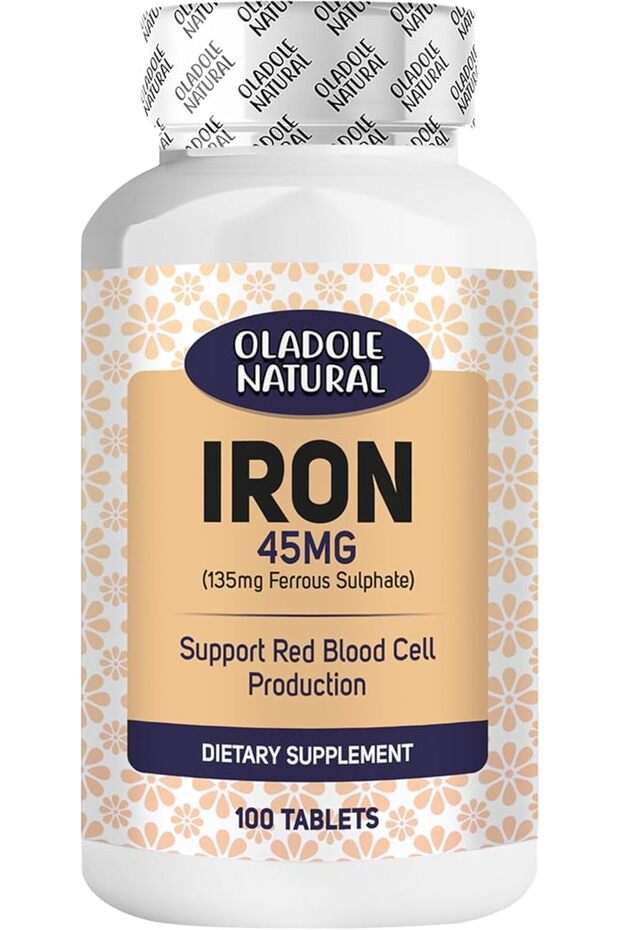 Iron High Ferrous Sulfate Iron Supplement 65 mg 100 Tablets