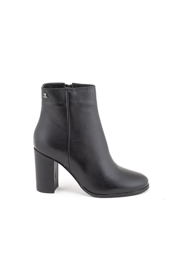 2551801K Women's Genuine Leather Round Toe Thick Heeled Boots