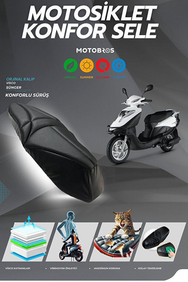 Rks Private Comfort Saddle Motorcycle Seat Cover Visco Sponge Seat Cover