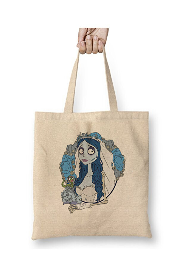Emily Bride White Tote Bag Long Handle Shopping Bag Beach Bag