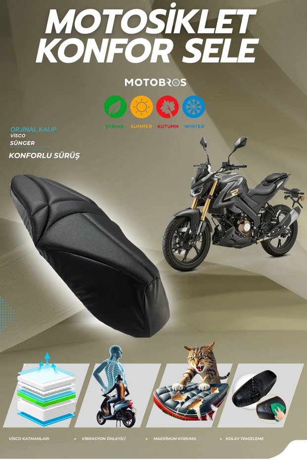 Qj Motor Srk 125S Comfort Seat Motorcycle Seat Cover Visco Sponge Seat Cover