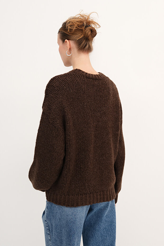 Bisiklet Yaka Basic Triko Kazak K251091 - 6