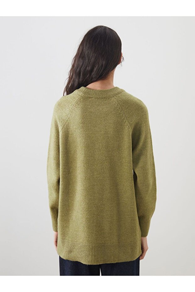 LCW Modest Bisiklet Yaka Oversize Kadın Triko Tunik - 4