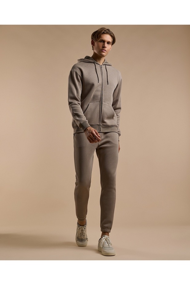 سترة سادة بغطاء رأس وسحاب للإغلاق - 3