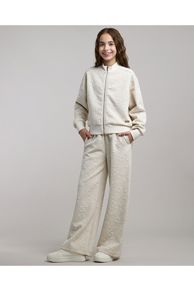 Self Patterned Jacket and Pant Set - 2