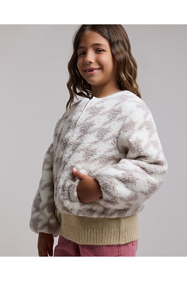 Patterned Jacket with Button Closure - 3